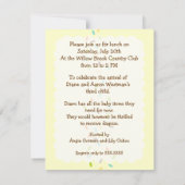 ベビーは男女兼用な招待状を振りかけます 招待状 (裏面)