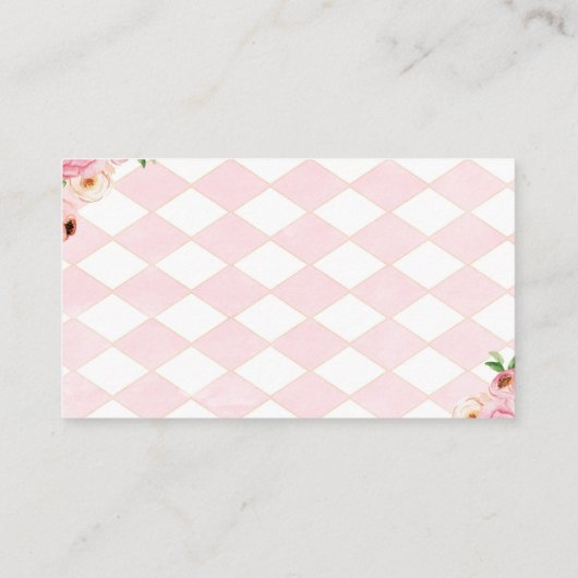 ベビーは紅茶おむつラッフルピンク赤ちゃんシャワーを醸造している エンクロージャーカード (裏面)