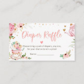 ベビーは紅茶おむつラッフルピンク赤ちゃんシャワーを醸造している エンクロージャーカード (正面)