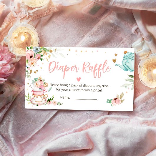 ベビーは紅茶おむつラッフルベビーシャワーを醸造している エンクロージャーカード