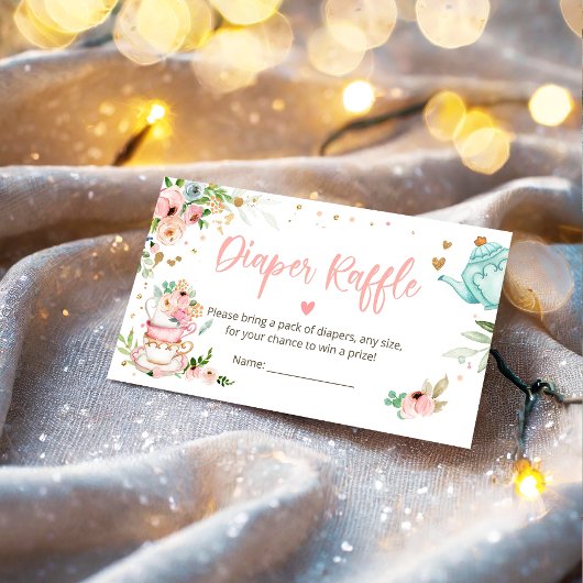ベビーは紅茶おむつラッフルベビーシャワーを醸造している エンクロージャーカード