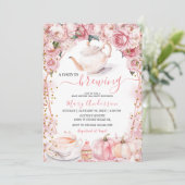 ベビーは紅茶かぼちゃの女の子の赤ちゃんシャワーを醸造している 招待状 (スタンド正面)