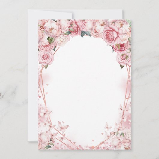 ベビーは紅茶かぼちゃの女の子の赤ちゃんシャワーを醸造している 招待状 (裏面)