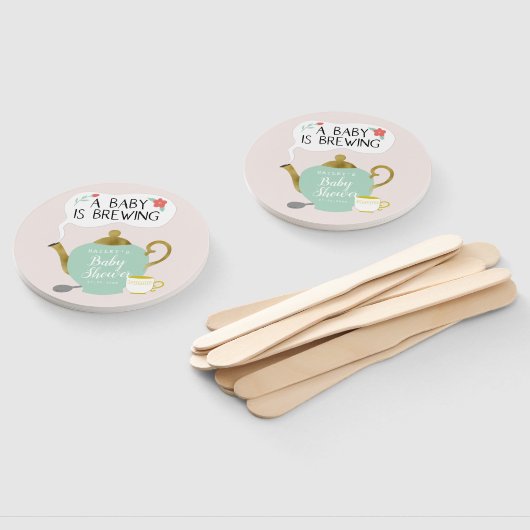 ベビーは紅茶のお洒落パーティー赤ちゃんシャワーを醸造している ハンドファン (組立なし)