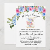 ベビーは紅茶の赤ちゃんシャワーを明らかにするジェンダーを醸造している シーズンカード (正面/裏面)