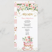 ベビーは紅茶パーティーベビーシャワーメニュー メニュー (正面/裏面)