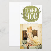 ベビーは素朴な国の写真カード感謝していしています サンキューカード (正面/裏面)