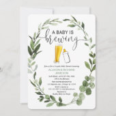 ベビーは緑のカップルのベビーシャワー 招待状 (正面)
