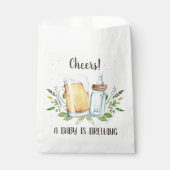 ベビーは緑の応援を醸造している赤ちゃんシャワー フェイバーバッグ (正面)