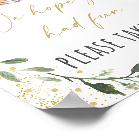 ベビーは緑の赤ちゃんシャワーの好意サインを醸造している ポスター (角)