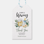 ベビーは緑の赤ちゃんシャワーを醸造ありがとう ギフトタグ (正面)
