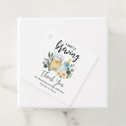 ベビーは緑の赤ちゃんシャワーを醸造ありがとう フェイバータグ (インサイチュ)