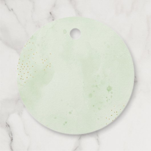 ベビーは緑の赤ちゃんシャワーを醸造している フェイバータグ (裏面)