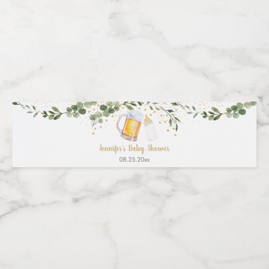 ベビーは緑の赤ちゃんシャワーを醸造している ペットボトルラベル (シングルラベル)