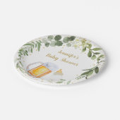 ベビーは緑の赤ちゃんシャワーを醸造している ペーパープレート (アングル)