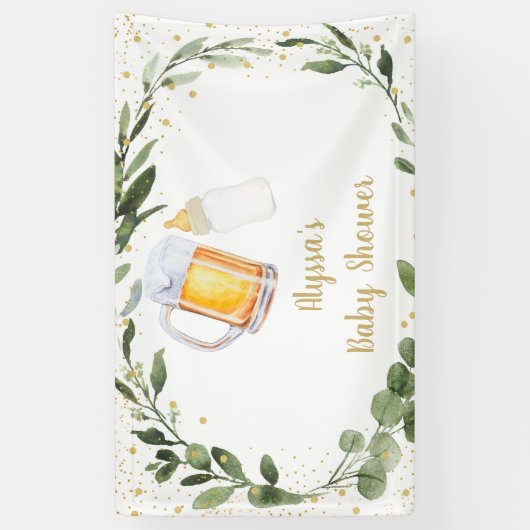 ベビーは緑の赤ちゃんシャワーを醸造している 横断幕 (縦)