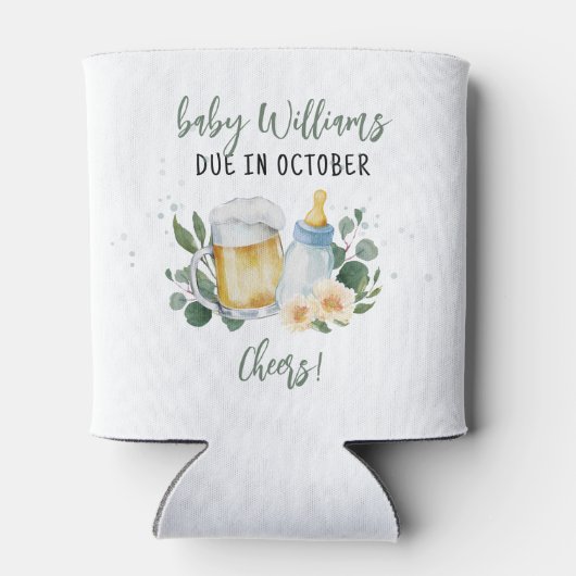 ベビーは緑の赤ちゃんシャワー応援を醸造している 缶クーラー (裏面)