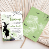 ベビーは緑の魔女の赤ちゃんシャワーを醸造している 招待状