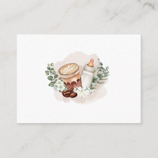 ベビーは緑豊かなコーヒーベビーシャワーの本を醸造している エンクロージャーカード (裏面)