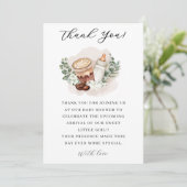 ベビーは緑豊かなコーヒーベビーシャワーを醸造している サンキューカード (スタンド正面)