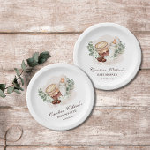 ベビーは緑豊かなコーヒーベビーシャワーを醸造している ペーパープレート