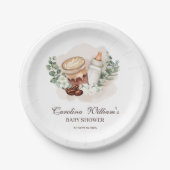 ベビーは緑豊かなコーヒーベビーシャワーを醸造している ペーパープレート (正面)