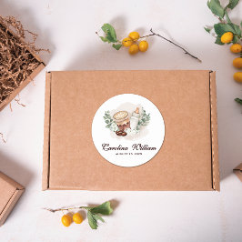 ベビーは緑豊かなコーヒーベビーシャワーを醸造している ラウンドシール