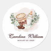 ベビーは緑豊かなコーヒーベビーシャワーを醸造している ラウンドシール (正面)