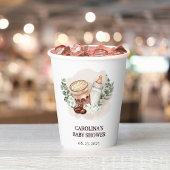 ベビーは緑豊かなコーヒーベビーシャワーを醸造している 紙コップ
