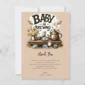 ベビーは茶素朴釜ピーチありがとう 招待状 (正面)