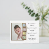 ベビーは誕生-白--を妨げます 案内状 (スタンド正面)