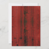 ベビーは赤いバ素朴ンウッドの赤ちゃんシャワーを醸造している 招待状 (裏面)