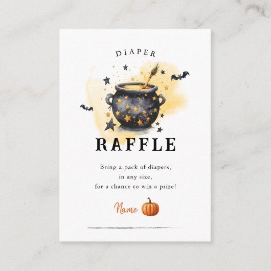 ベビーは赤ちゃんシャワーおむつラッフルを醸造している エンクロージャーカード (正面)