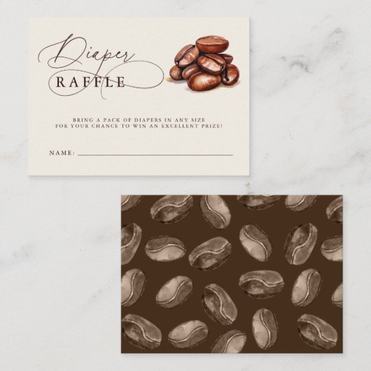 ベビーは赤ちゃんシャワーおむつラッフル エンクロージャーカード (正面/裏面)