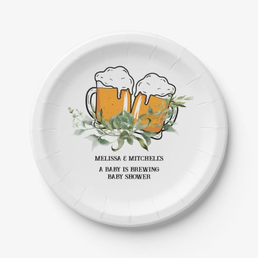 ベビーは赤ちゃんシャワーのデザートを醸造している ペーパープレート (正面)