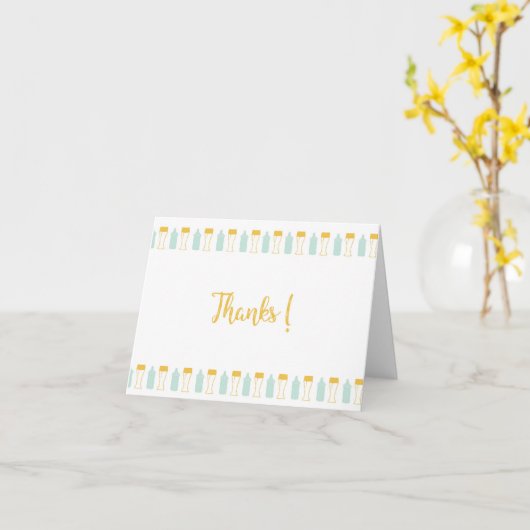 ベビーは赤ちゃんシャワーを醸造ありがとうノート カード (黄色い花)