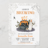 ベビーは赤ちゃんシャワーを醸造している 招待状 (正面/裏面)