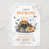 ベビーは赤ちゃんシャワーを醸造している 招待状 (正面/裏面)