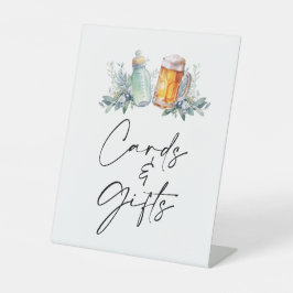 ベビーは赤ちゃんシャワーカードとギフトを醸造している 台座サイン