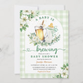 ベビーは赤ちゃんシャワービールを醸造男女兼用 招待状 (正面)