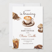 ベビーは赤ちゃんシャワー、コーヒーベビーシャワーを醸造している 招待状 (正面)