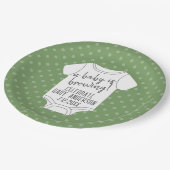 ベビーは醸造されている – カップルのシャワー – 緑 ペーパープレート (アングル)