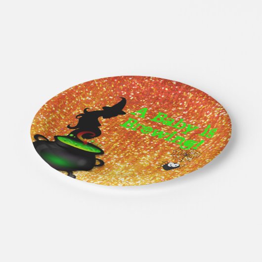 ベビーは醸造しています! ハロウィンの紙皿 ペーパープレート (アングル)