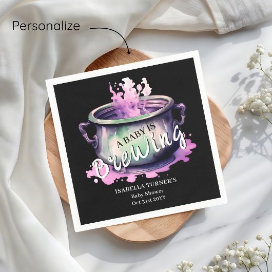 ベビーは醸造だ |ハロウィーンのベビーシャワー スタンダードカクテルナプキン