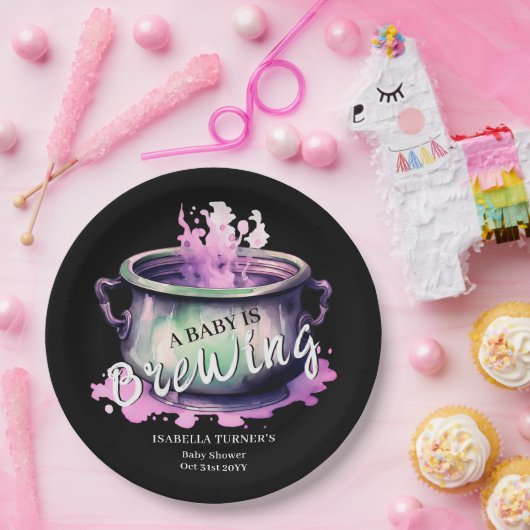 ベビーは醸造だ |ハロウィーンのベビーシャワー ペーパープレート (パーティー)