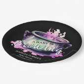 ベビーは醸造だ |ハロウィーンのベビーシャワー ペーパープレート (アングル)