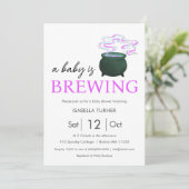 ベビーは醸造だ |ハロウィーンのベビーシャワー 招待状 (スタンド正面)