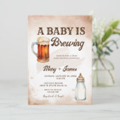 ベビーは醸造の水の色のコードベビーシャワー 招待状 (スタンド正面)