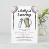ベビーは醸造カップル赤ちゃんシャワー招待状 招待状 (スタンド正面)
