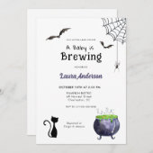 ベビーは醸造カルドロンベビーシャワー 招待状 (正面/裏面)